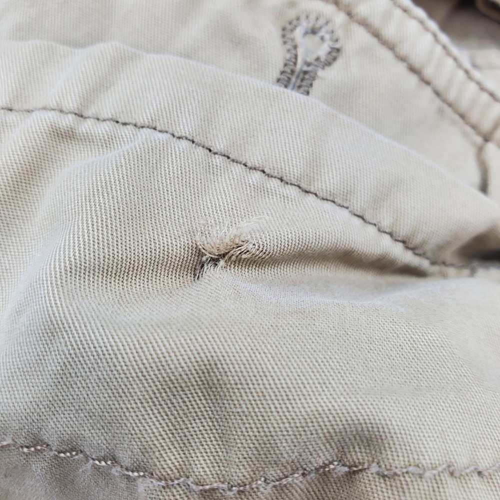 Vintage Abercrombie & Fitch Khaki Cargo Pants Tie Waist S Y2K Low Rise Wide Leg - Picture 11 of 14